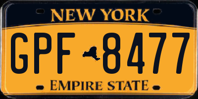 NY license plate GPF8477