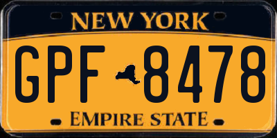 NY license plate GPF8478