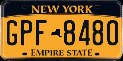 NY license plate GPF8480