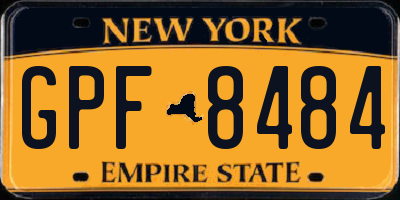 NY license plate GPF8484