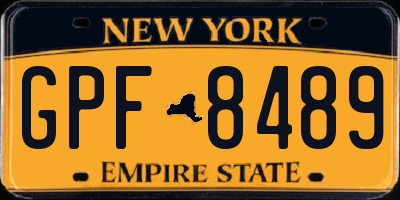 NY license plate GPF8489