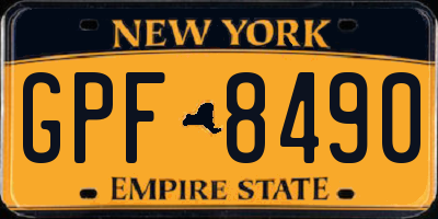 NY license plate GPF8490