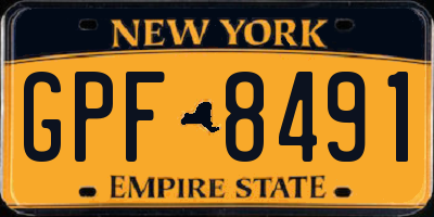 NY license plate GPF8491