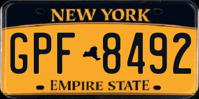 NY license plate GPF8492