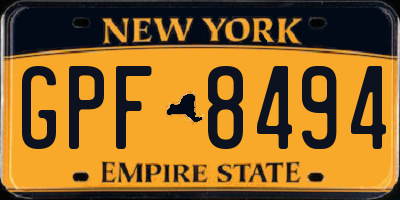 NY license plate GPF8494