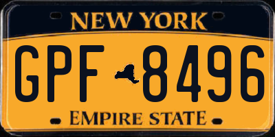 NY license plate GPF8496