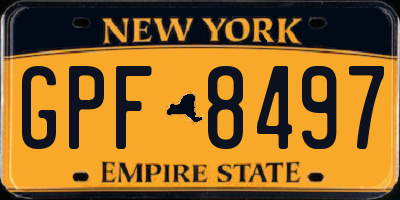 NY license plate GPF8497