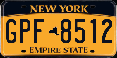 NY license plate GPF8512