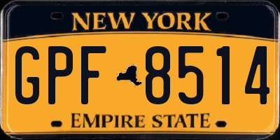 NY license plate GPF8514