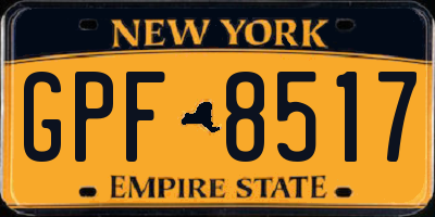 NY license plate GPF8517