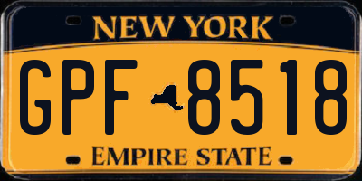NY license plate GPF8518