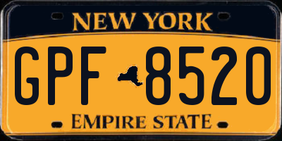 NY license plate GPF8520