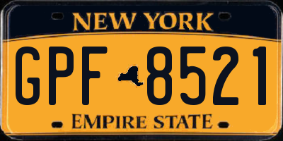 NY license plate GPF8521