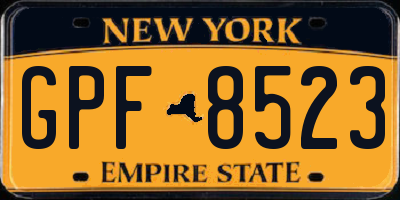 NY license plate GPF8523