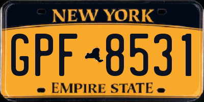 NY license plate GPF8531