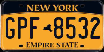 NY license plate GPF8532