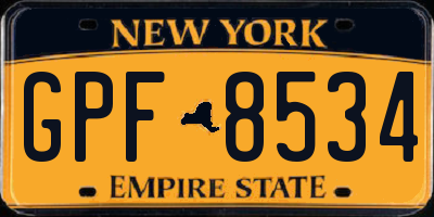 NY license plate GPF8534