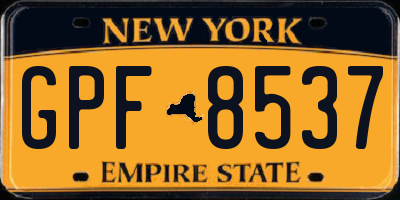 NY license plate GPF8537