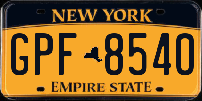 NY license plate GPF8540