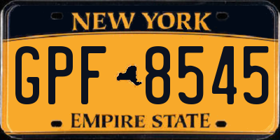 NY license plate GPF8545