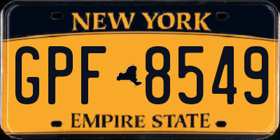 NY license plate GPF8549