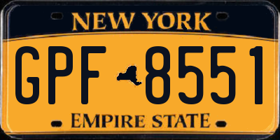 NY license plate GPF8551