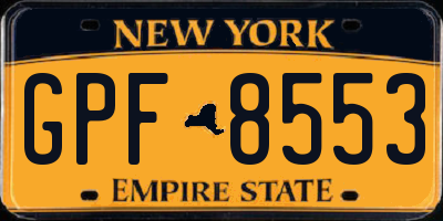 NY license plate GPF8553
