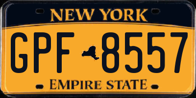 NY license plate GPF8557