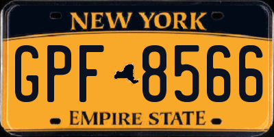 NY license plate GPF8566