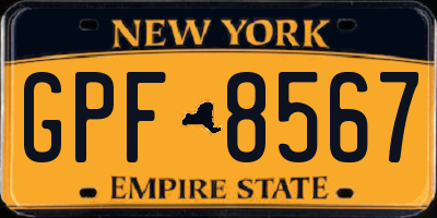NY license plate GPF8567
