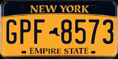 NY license plate GPF8573