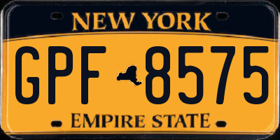 NY license plate GPF8575