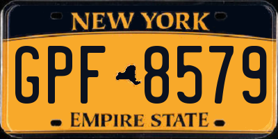 NY license plate GPF8579