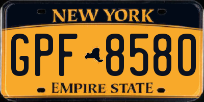 NY license plate GPF8580