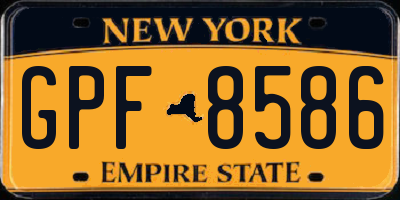 NY license plate GPF8586