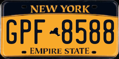 NY license plate GPF8588