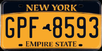 NY license plate GPF8593