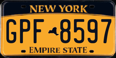NY license plate GPF8597