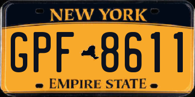 NY license plate GPF8611