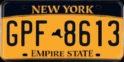 NY license plate GPF8613