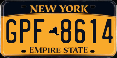 NY license plate GPF8614