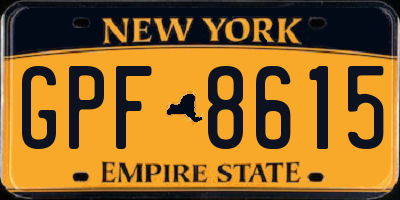 NY license plate GPF8615