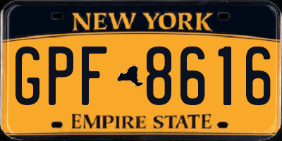 NY license plate GPF8616
