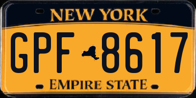 NY license plate GPF8617