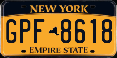 NY license plate GPF8618