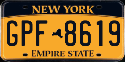 NY license plate GPF8619