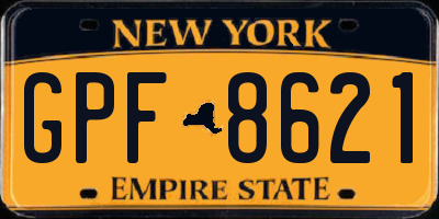NY license plate GPF8621