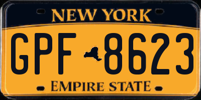 NY license plate GPF8623