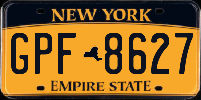 NY license plate GPF8627
