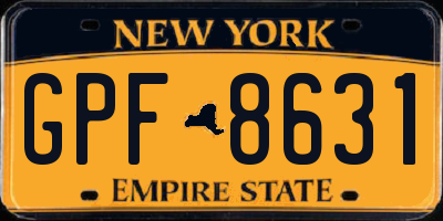 NY license plate GPF8631